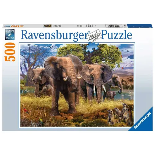 Ravensburger puzzel 500  stukjes Olifantenfamilie